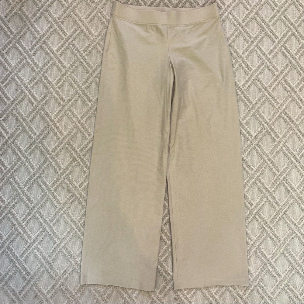 Eileen Fisher Wide Leg Stretch Khaki Pants